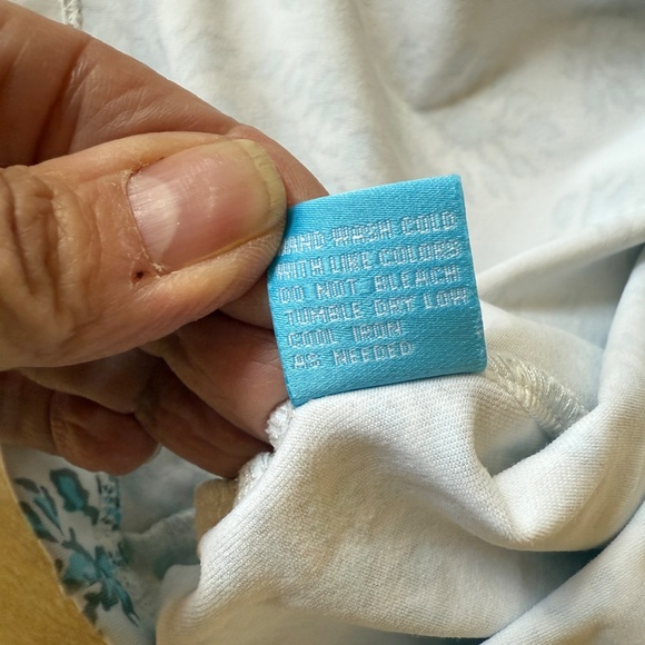 J MCLAUGHLIN SS TEE CATALINA CLOTH NYLON TREES PATTERN CASUAL CHIC TRAVEL L - Picture 9 of 12